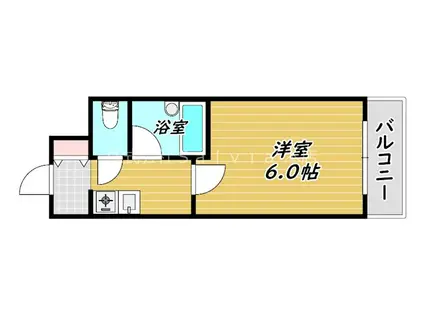 ヴァリー深井(1K/3階)の間取り写真