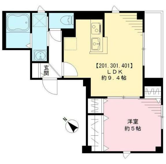 レポーソ並木(1LDK/4階)の間取り写真