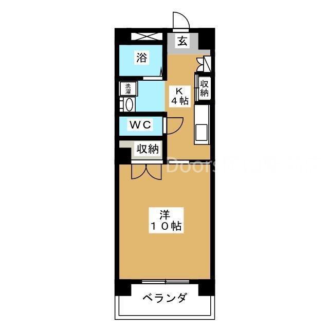 リヴィエル柳町(1K/3階)の間取り写真