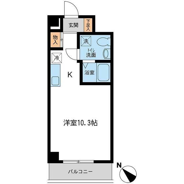 JMFレジデンス新横浜(ワンルーム/10階)の間取り写真