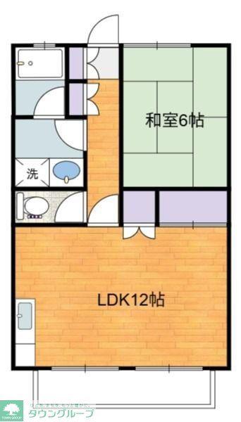 山和ハイツ5(1LDK/1階)の間取り写真