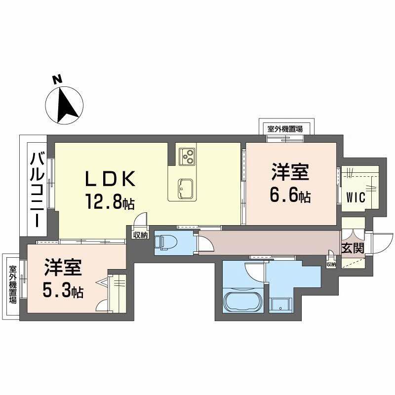 アンティーム(2LDK/3階)の間取り写真