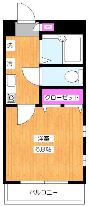 ウィリアムヒルズ高井戸(1K/1階)の間取り写真