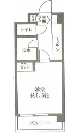 悠々コート西蒲田(1K/2階)の間取り写真