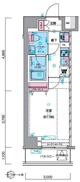 GENOVIA押上SKYGARDEN(1K/6階)の間取り写真