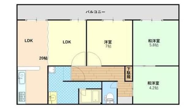 グランデ蒲田(3LDK/2階)の間取り写真