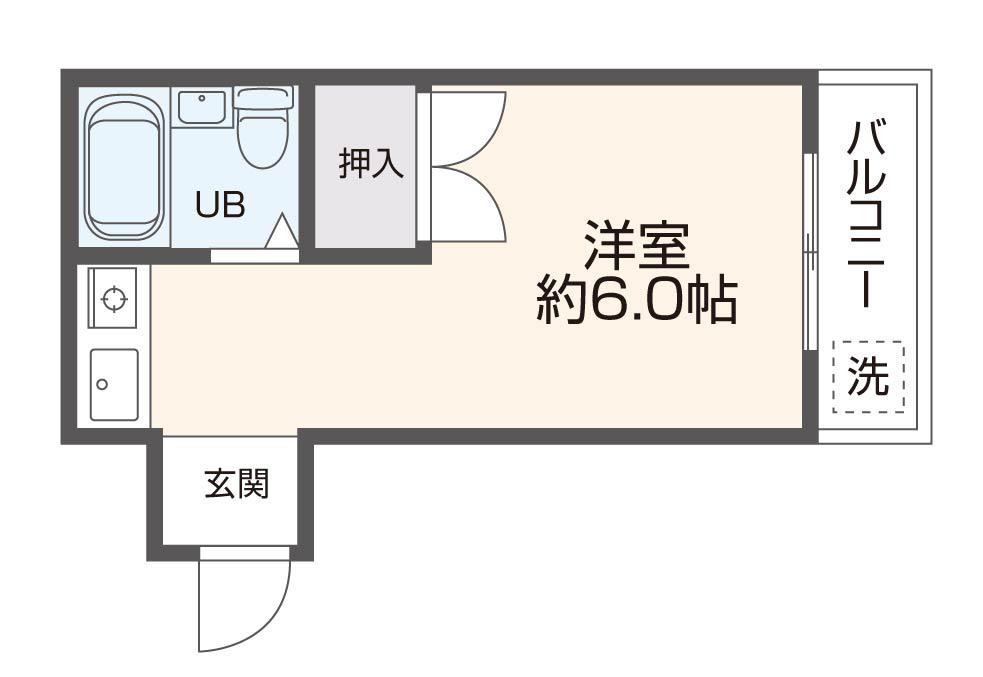 CASA八戸ノ里(ワンルーム/2階)の間取り写真