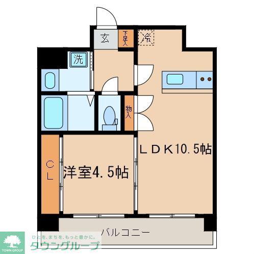 クレール三軒茶屋(1LDK/3階)の間取り写真