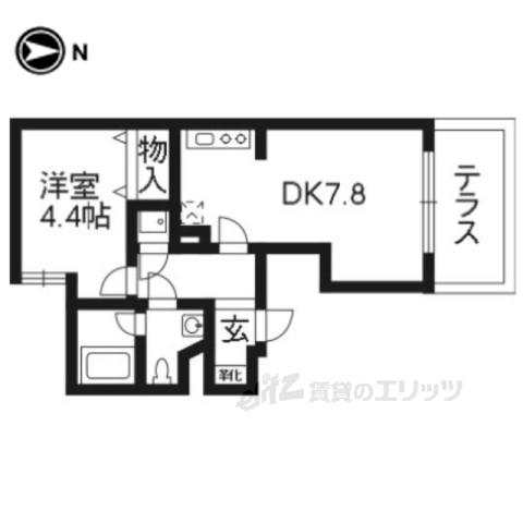 PARK SIDE MIBU ANNEX(1LDK/1階)の間取り写真
