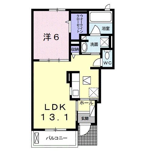 アイーラ みなみ H-1(1LDK/1階)の間取り写真