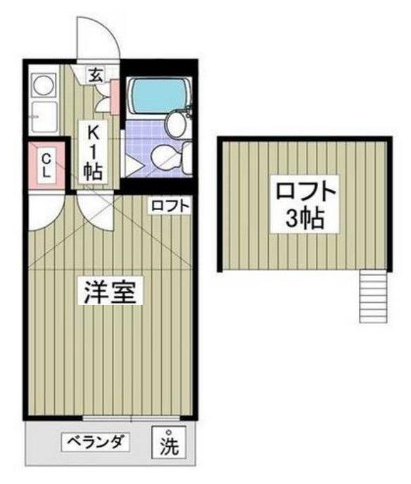 ソレイユ本郷セブン(1K/2階)の間取り写真