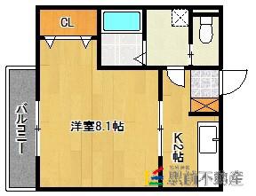 リブレア朝倉街道(1K/2階)の間取り写真