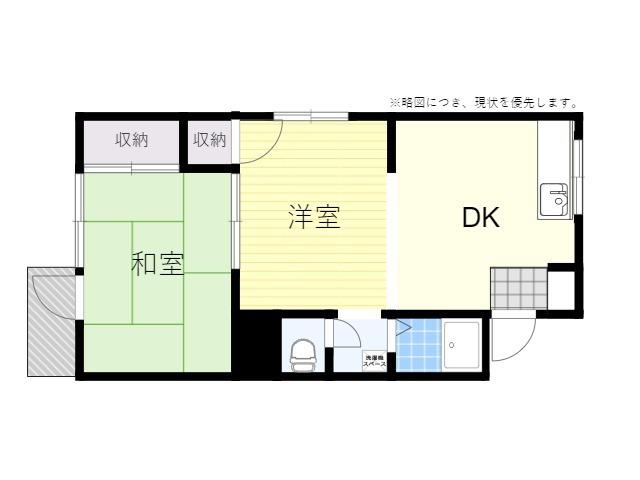 コーポ青山第3(2DK/2階)の間取り写真