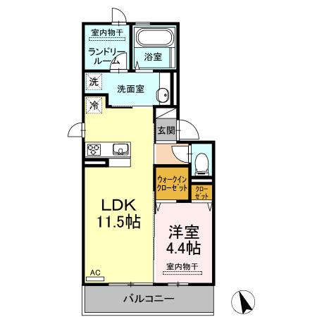 TARURU(1LDK/3階)の間取り写真