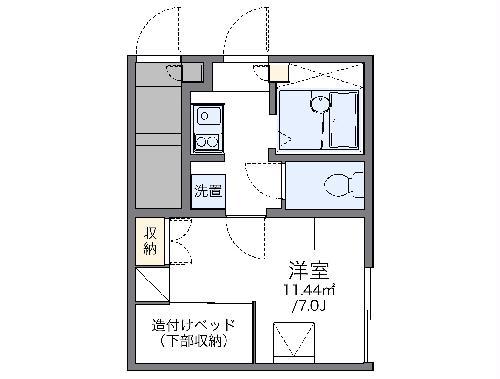 レオパレスウエスト上福岡(1K/1階)の間取り写真