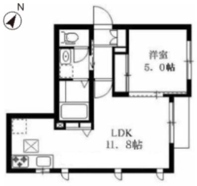 DREAM-F(1LDK/1階)の間取り写真