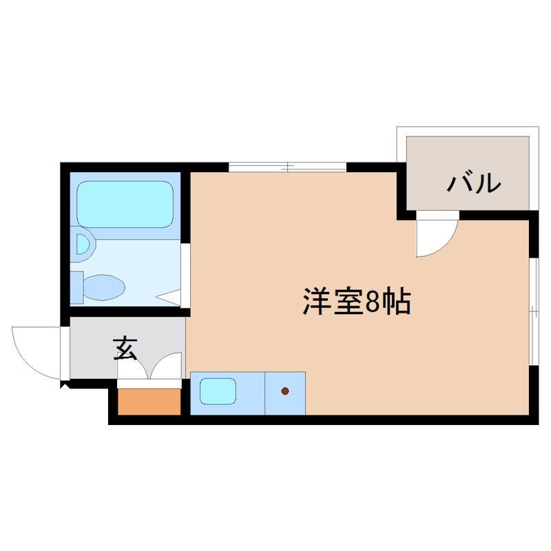 ビバハイツ武庫之荘(1K/3階)の間取り写真
