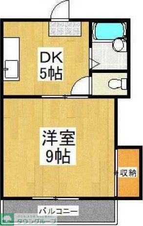 もとざかやハイツ(1DK/3階)の間取り写真