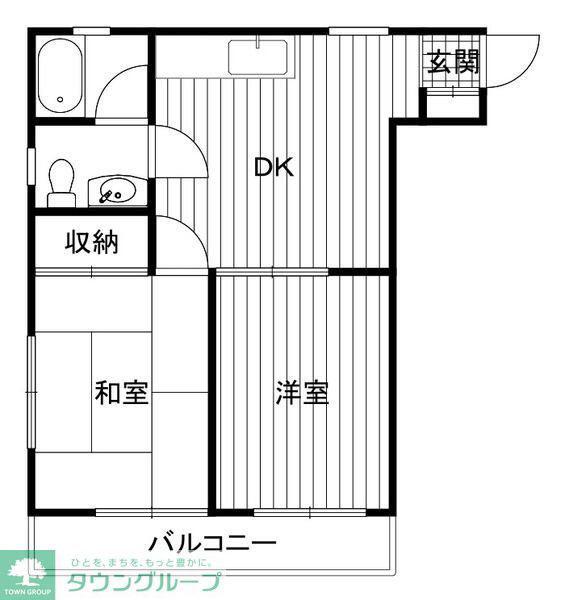 エルサリオ川口(2DK/1階)の間取り写真