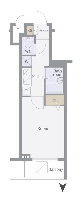 ヴェルト三軒茶屋II(1K/5階)の間取り写真