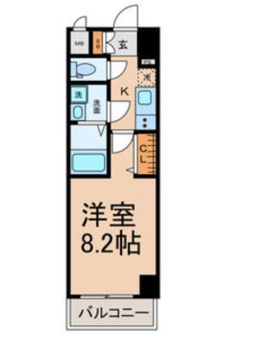 THE RESIDENCE SAKURAYAMA ウエスト(1K/4階)の間取り写真