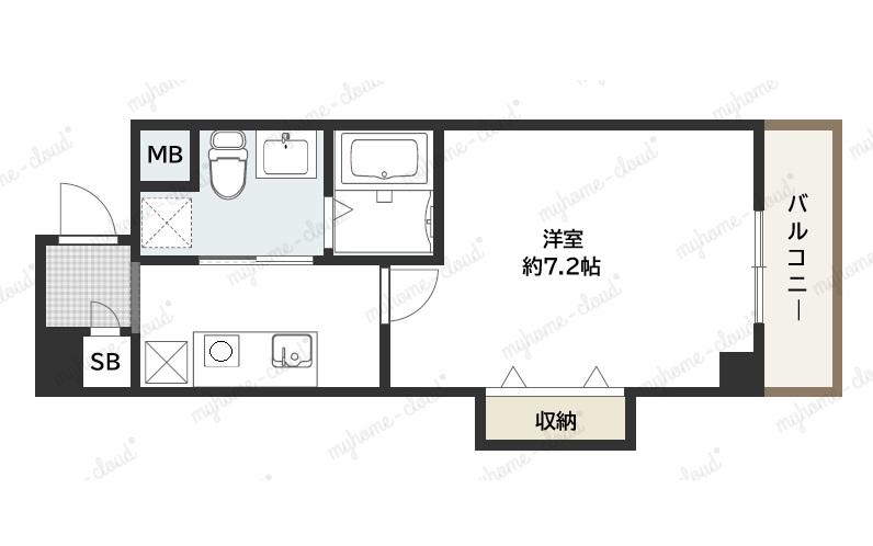 第7美和マンション(1K/5階)の間取り写真