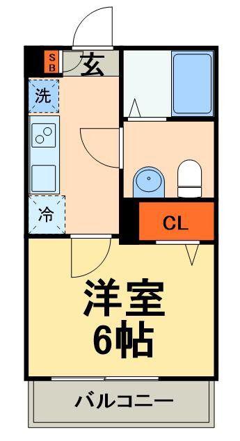 リベール薬園台(1K/3階)の間取り写真