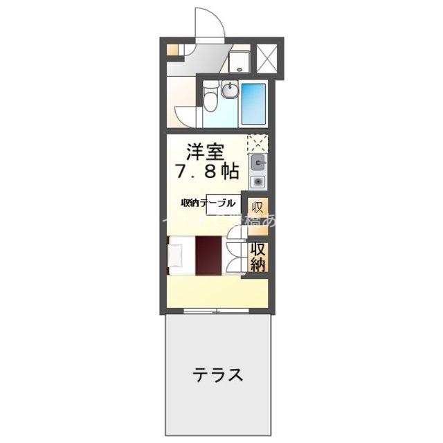 ベルトピア豊橋II(ワンルーム/1階)の間取り写真