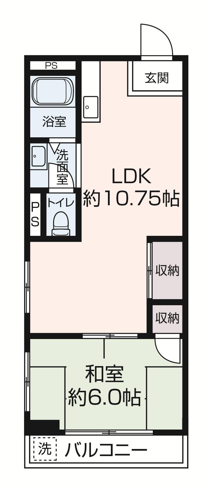 東栄コーポ(1LDK/2階)の間取り写真