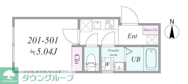 CLAIREA千住大橋(1K/4階)の間取り写真