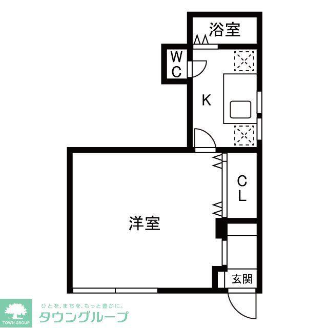 北川荘(1K/1階)の間取り写真