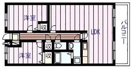 ハイグレード高井田(2LDK/4階)の間取り写真