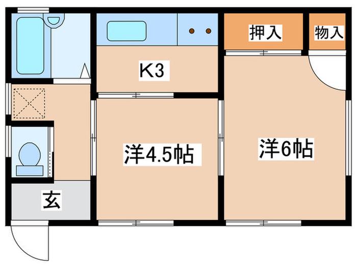 アイビー(2K/1階)の間取り写真