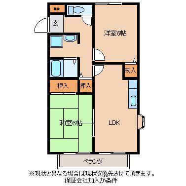 フローレスMK(2DK/2階)の間取り写真