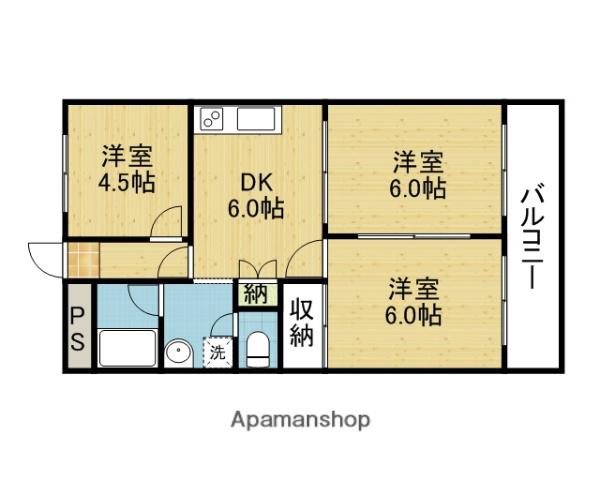 ファースト巽南(3DK/3階)の間取り写真