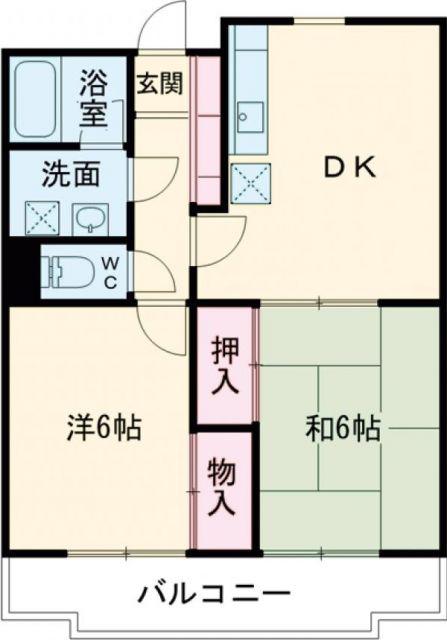 エクシード36(2DK/2階)の間取り写真