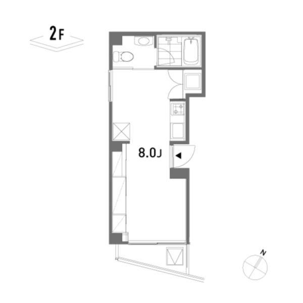 SCALA(ワンルーム/2階)の間取り写真