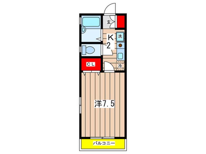 コンフォーレ日吉III(1K/2階)の間取り写真
