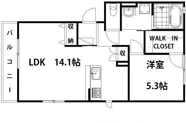 STELLA(1LDK/1階)の間取り写真