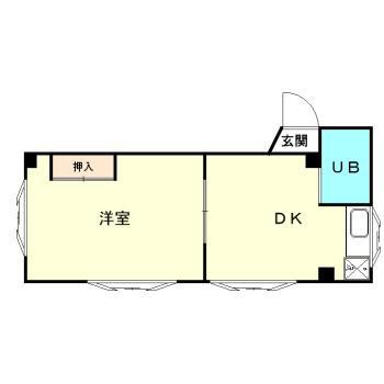 桜本ヴィレッチ(1DK/3階)の間取り写真