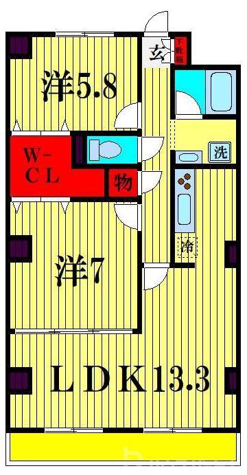 グリーンマノリアル(2LDK/3階)の間取り写真