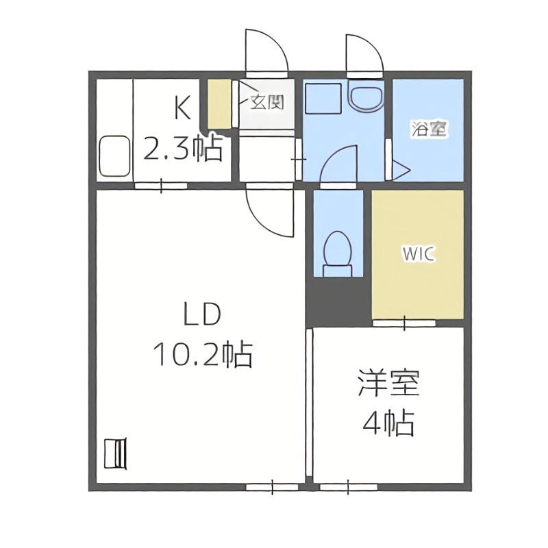 ディリッツ札幌東(1LDK/4階)の間取り写真