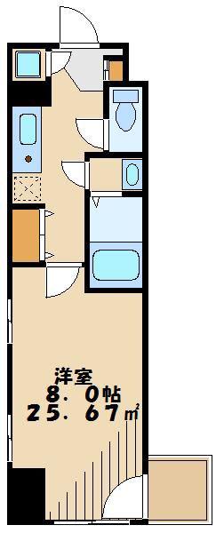 グランアリュール大鳥居(1K/7階)の間取り写真