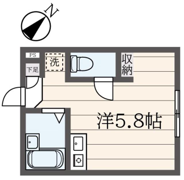 DIOR下北沢(ワンルーム/1階)の間取り写真