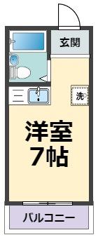 ボヌール里中(1K/3階)の間取り写真