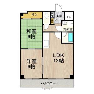 フェルザ長田(2LDK/9階)の間取り写真