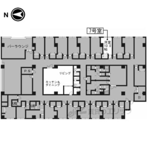 CASA MIA 北白川(ワンルーム/2階)の間取り写真