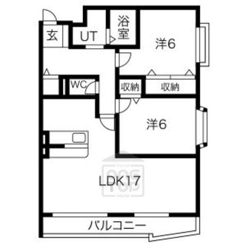 トレビアン箕面(2LDK/2階)の間取り写真