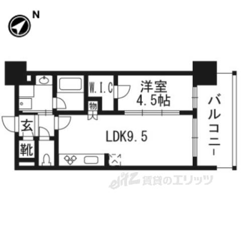 プレサンスロジェ京都西大路(1LDK/5階)の間取り写真