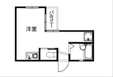 コーポ峰(ワンルーム/2階)の間取り写真